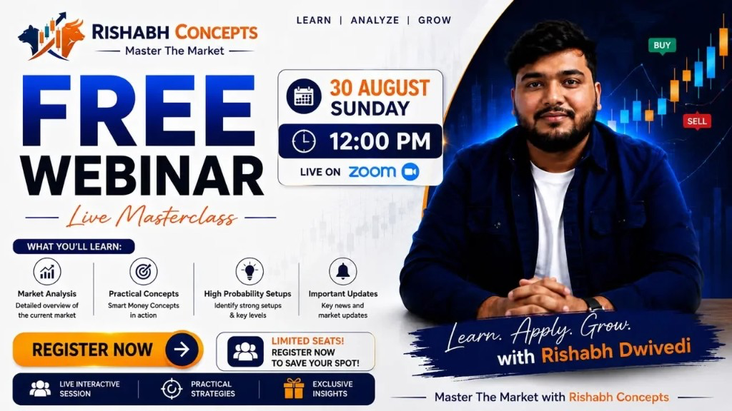 Free live masterclass webinar with Rishabh Dwivedi on 30 August at 12:00 PM on Zoom